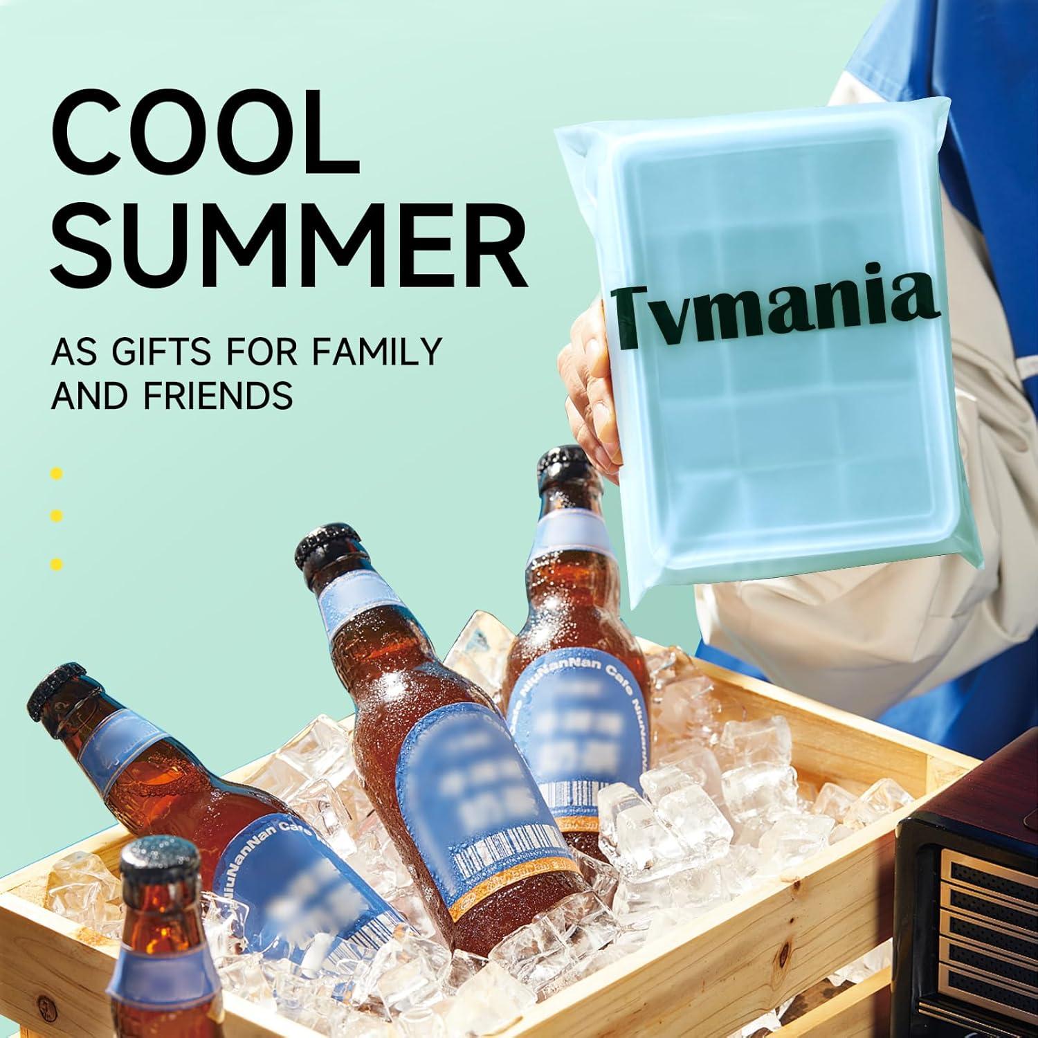 Juego de bandejas de hielo Tvmania 2 unidades silicona flexible