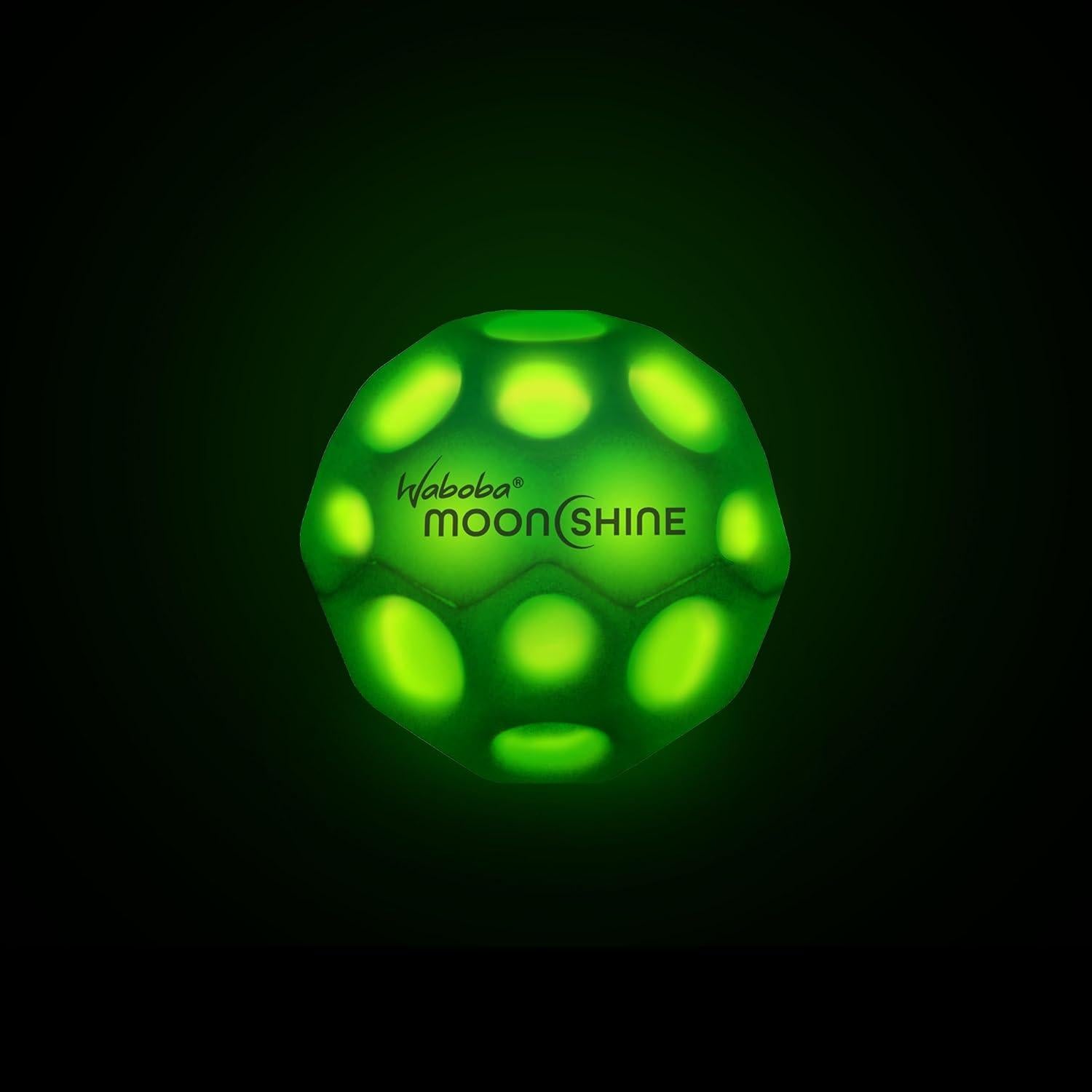 Pelota Waboba Moonshine Iluminada Rebotadora Verde 6cm