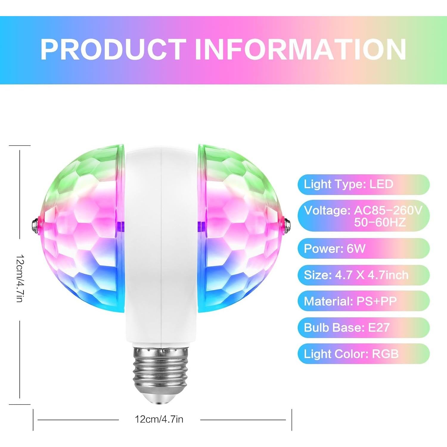 Luz de Disco LED MINO ANT C-50 Multicolor para Fiestas