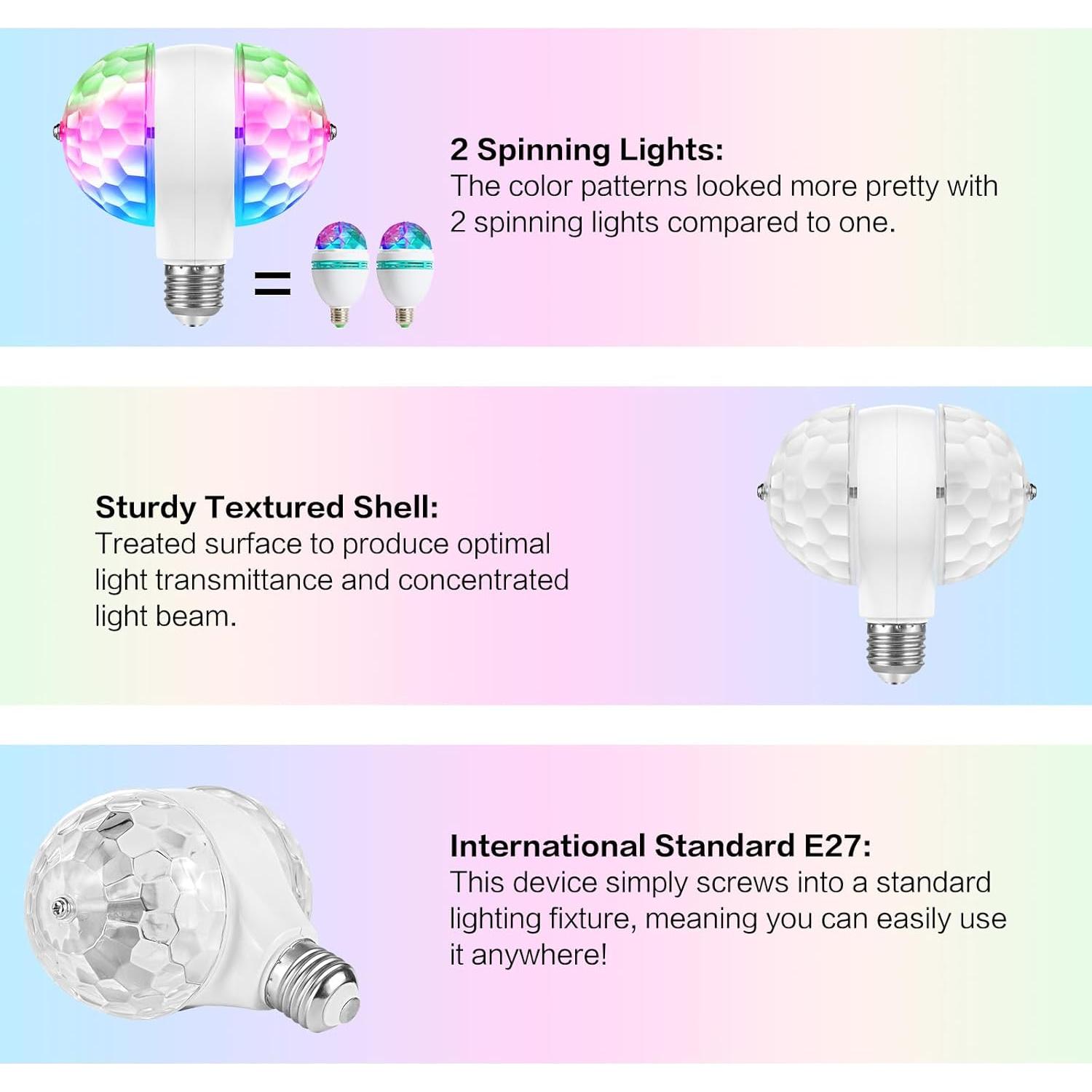 Luz de Disco LED MINO ANT C-50 Multicolor para Fiestas