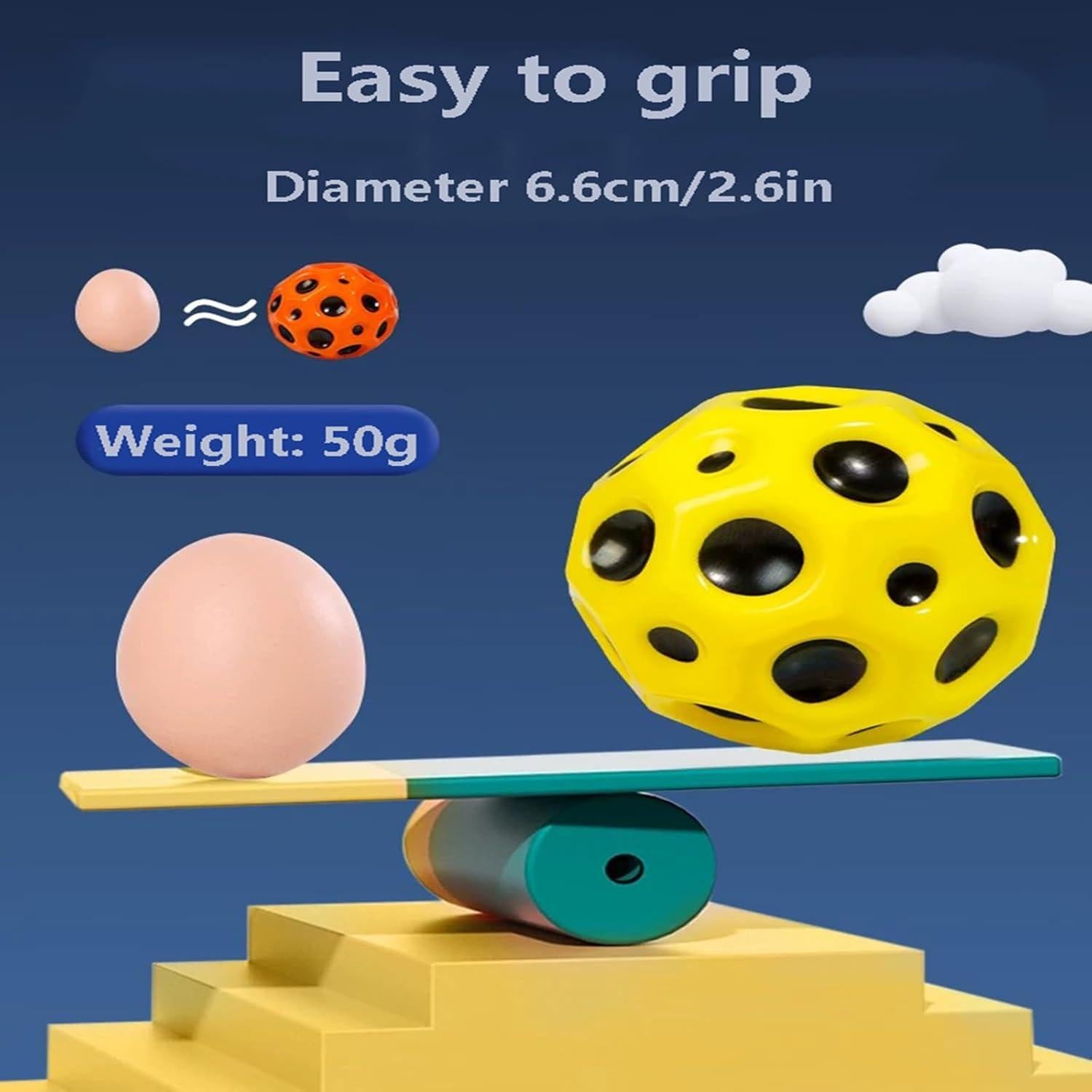 Pelota Rebotadora BBLING Cráter Lunar 7cm 2pcs