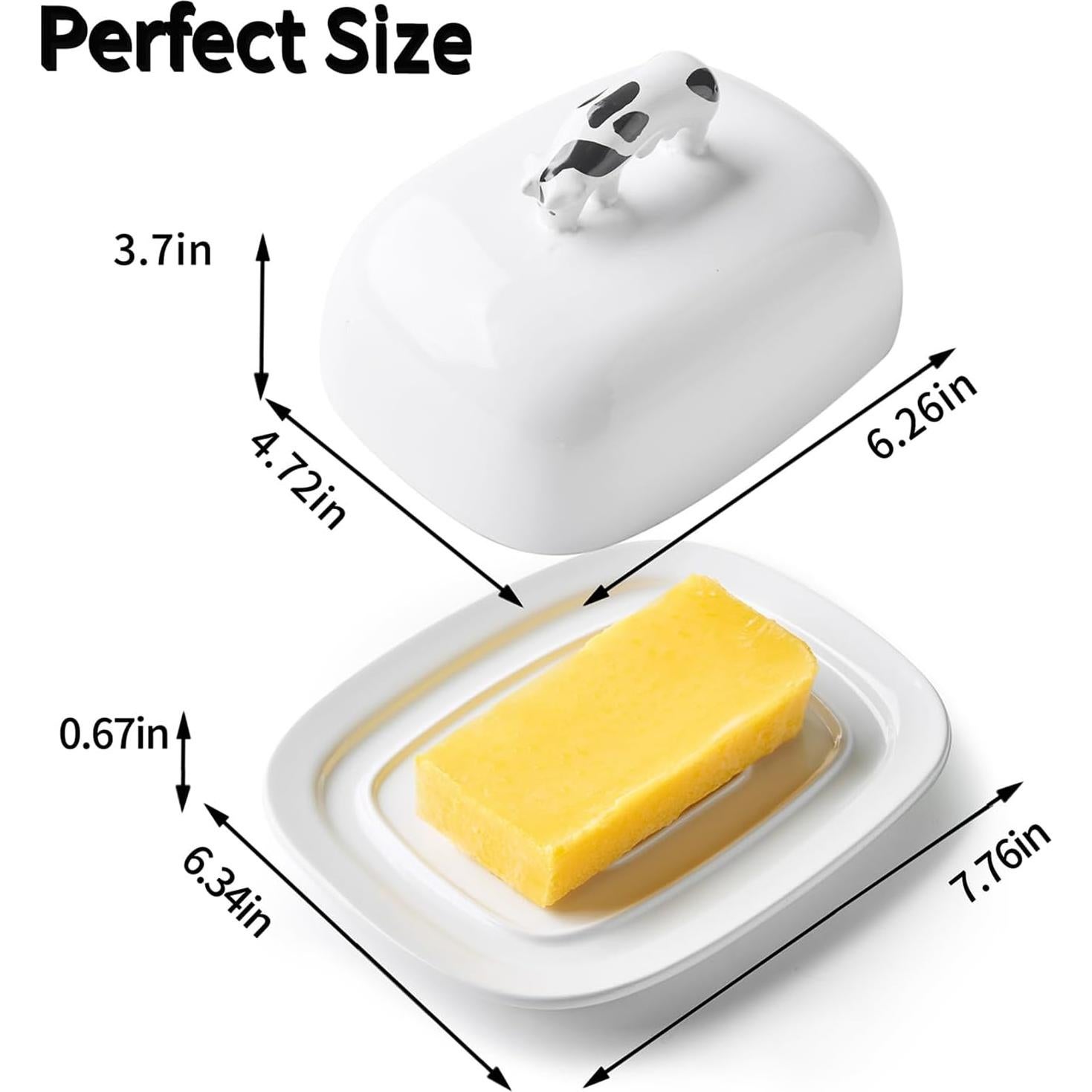 Plato para Mantequilla con Tapa Cerámica Meideal 19.8x16 cm