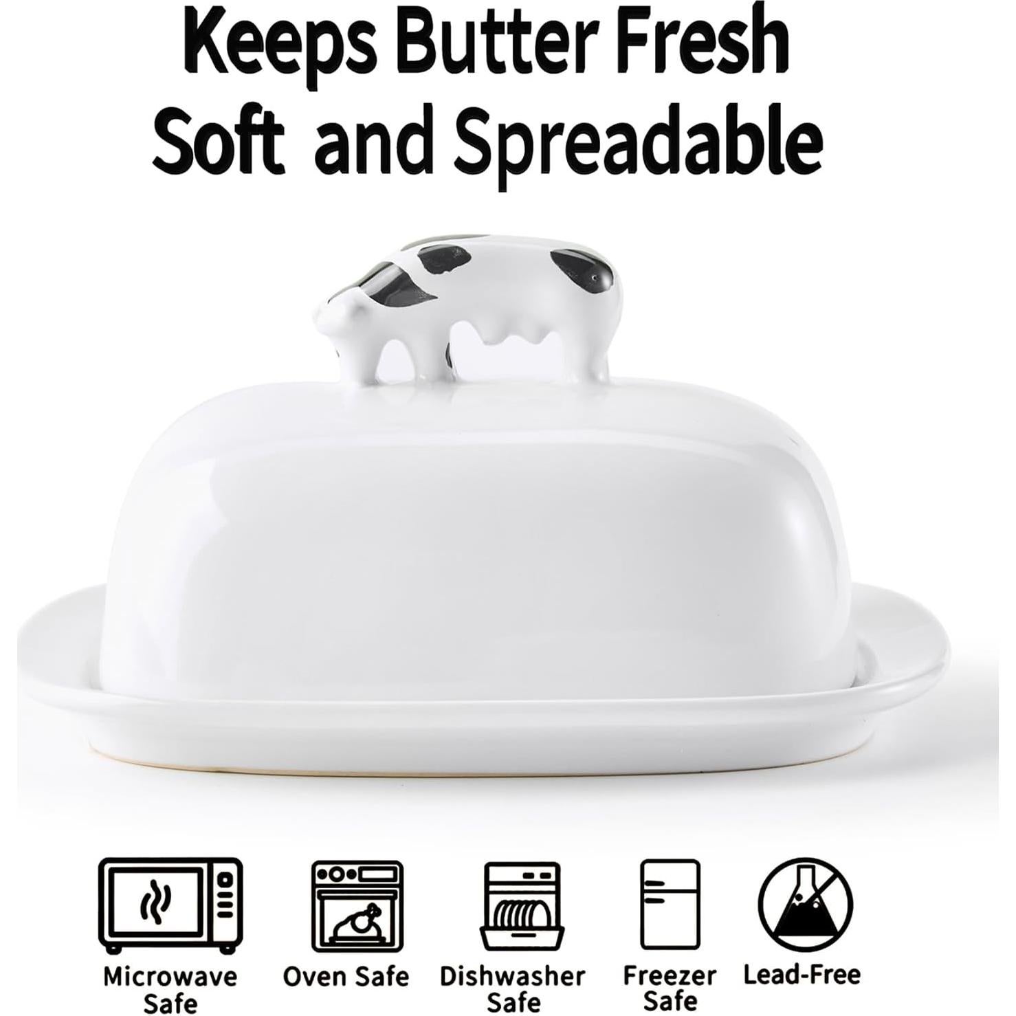 Plato para Mantequilla con Tapa Cerámica Meideal 19.8x16 cm