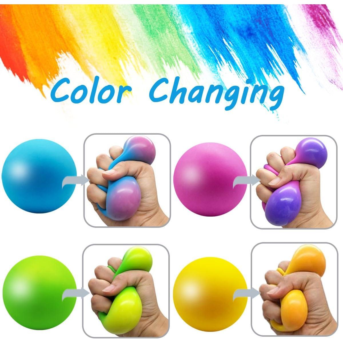 Pelotas Antiestrés Cambiantes de Color - 4 Piezas Eutreec
