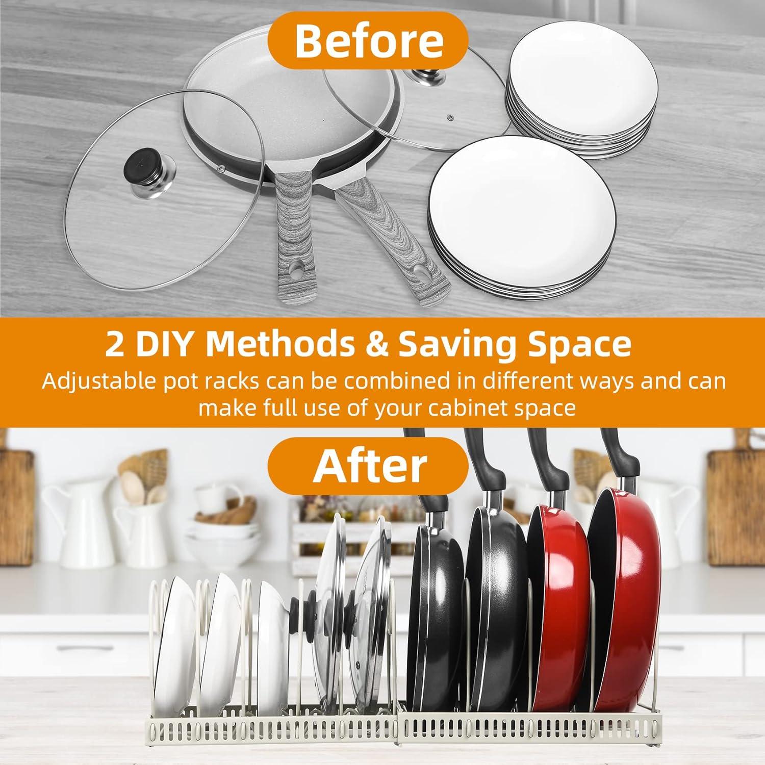 Soporte Expandible para Ollas y Sartenes ROOHUA 10 Compartimentos