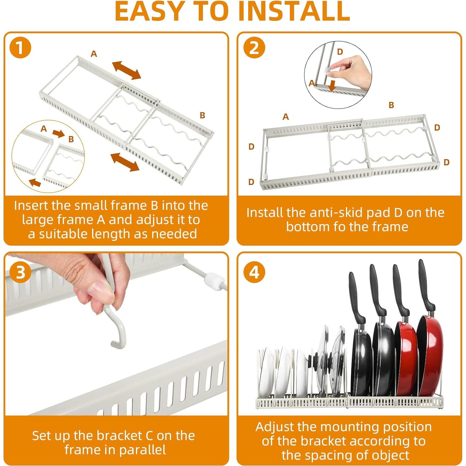 Soporte Expandible para Ollas y Sartenes ROOHUA 10 Compartimentos