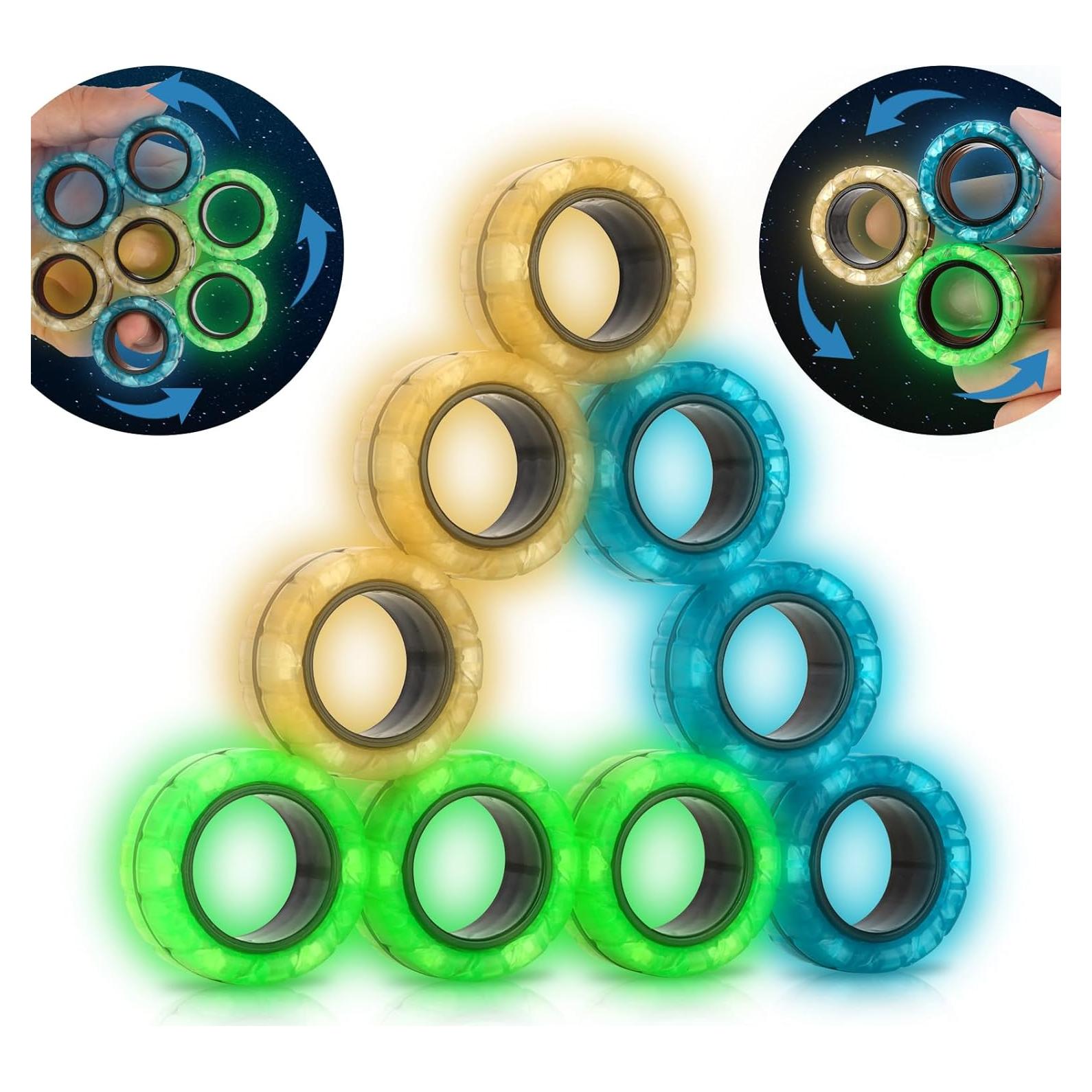 Juego de Anillos Magnéticos Antiestrés MBOUTrising 9 Pcs