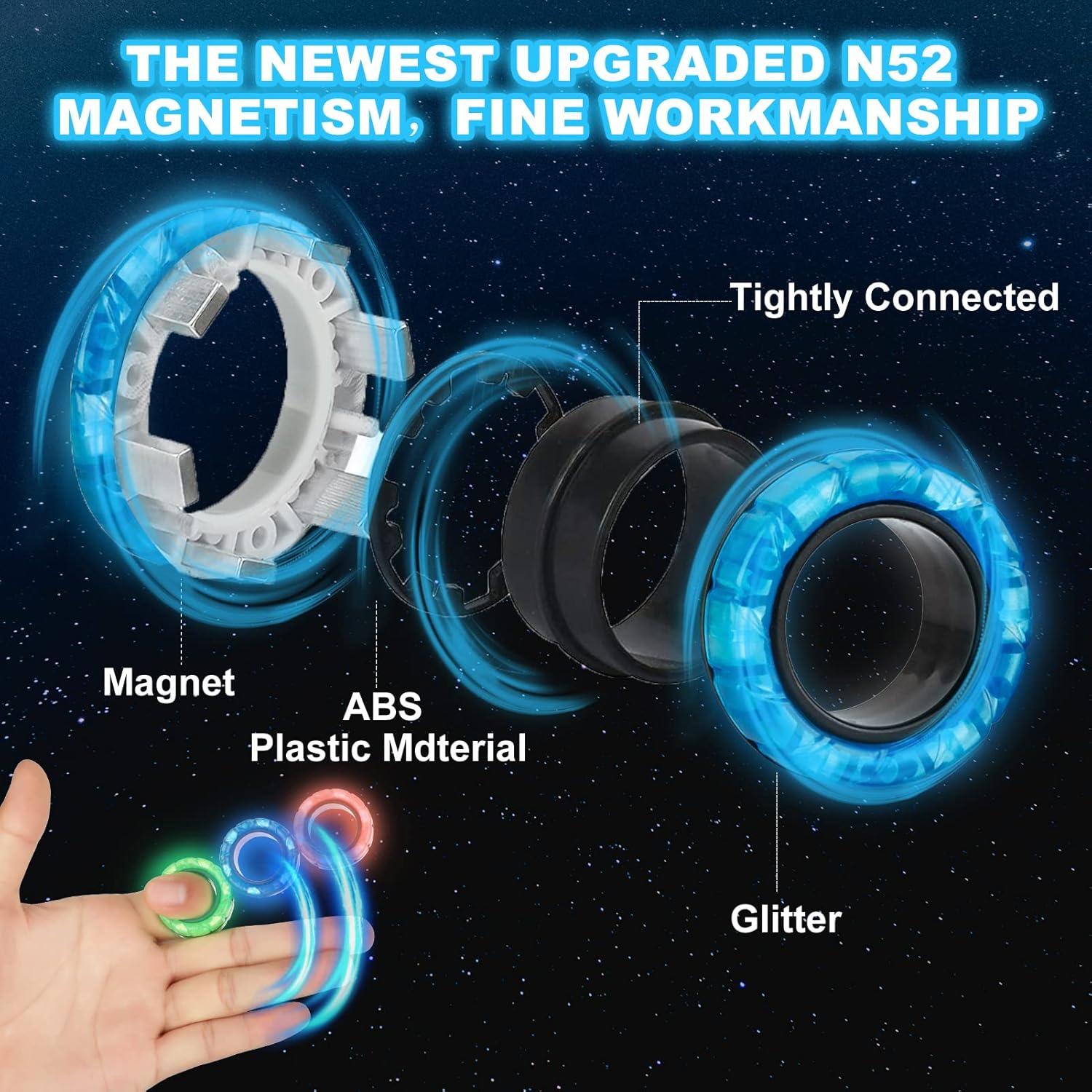 Juego de Anillos Magnéticos Antiestrés MBOUTrising 9 Pcs