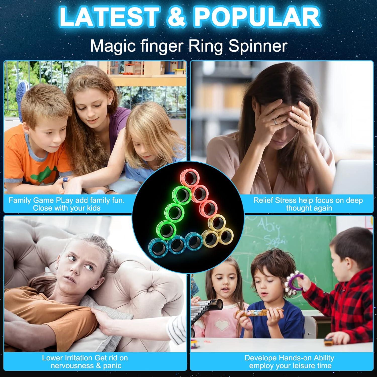 Juego de Anillos Magnéticos Antiestrés MBOUTrising 9 Pcs