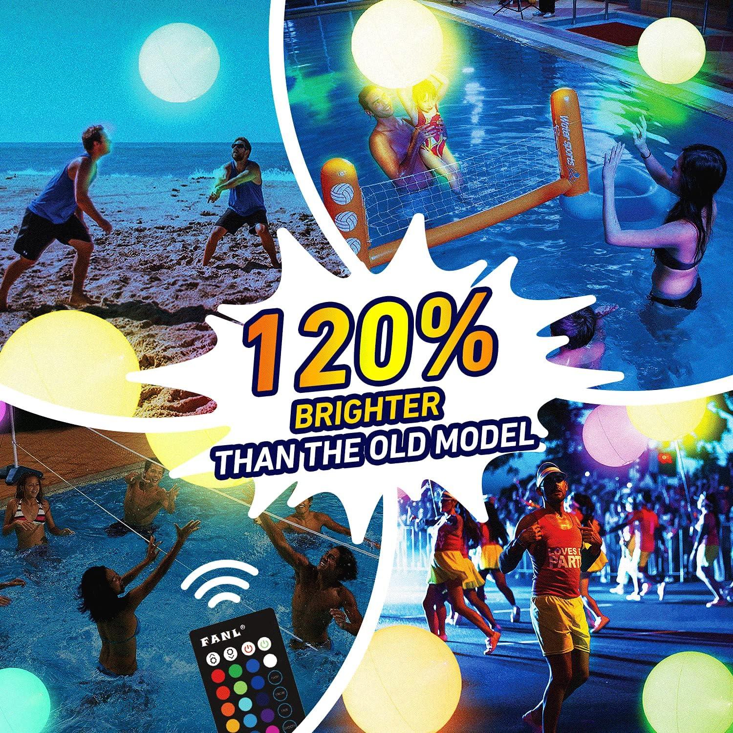 Pelota de Playa LED KIRALUMI 40.64 cm Control Remoto 16 Colores