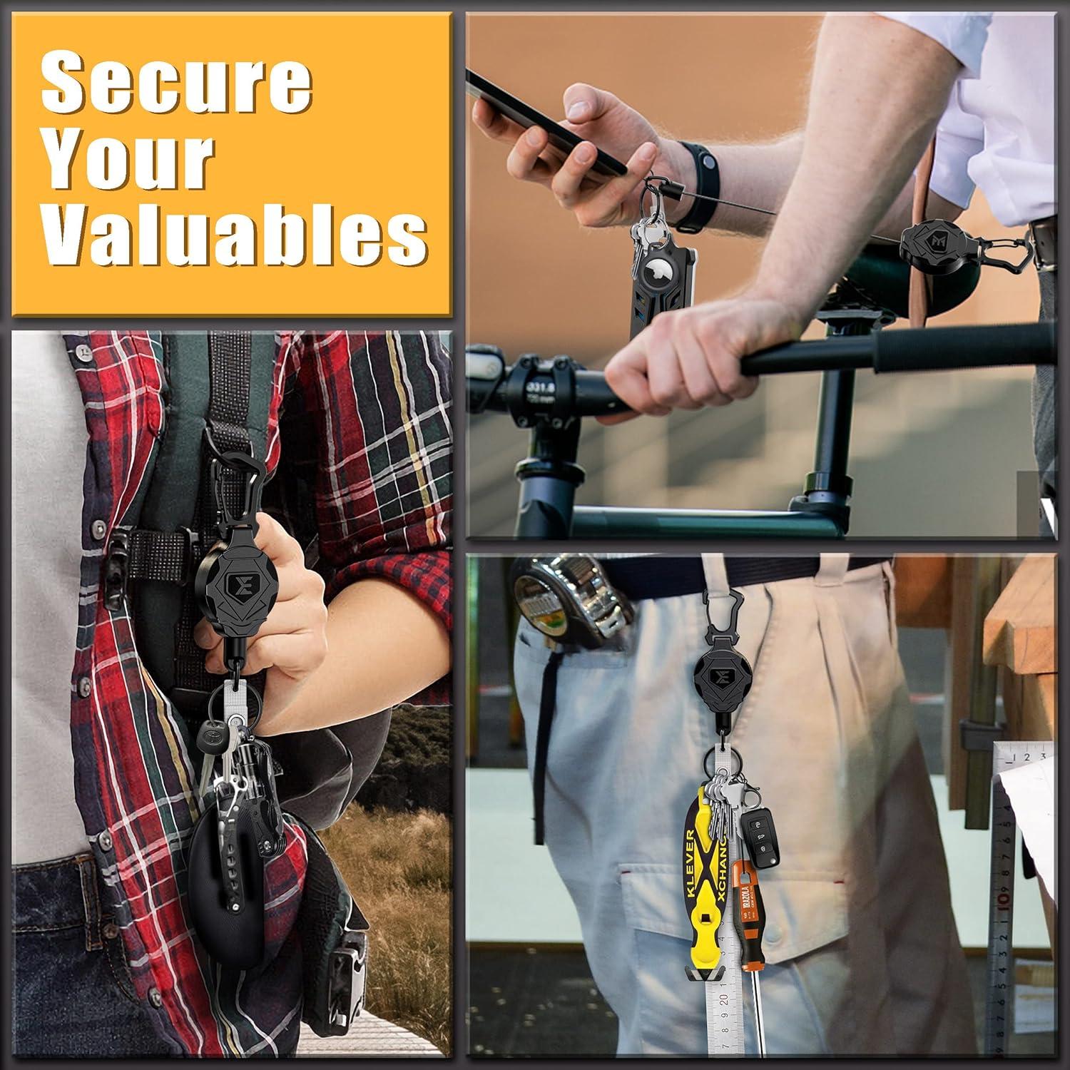 Cadena de Llave Retráctil ELV con Cierre Magnético y Mosquetón