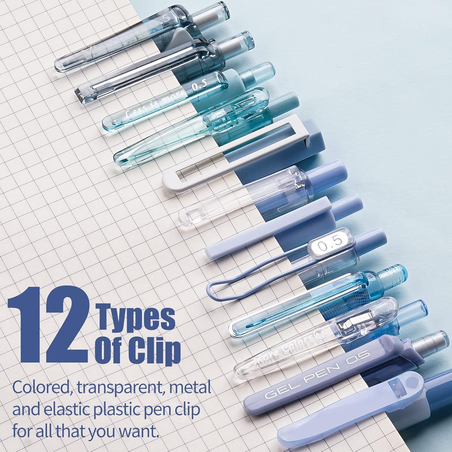 Set de 12 Bolígrafos de Gel Cuatro Caramelos 0.5mm Tinta Negra y Azul