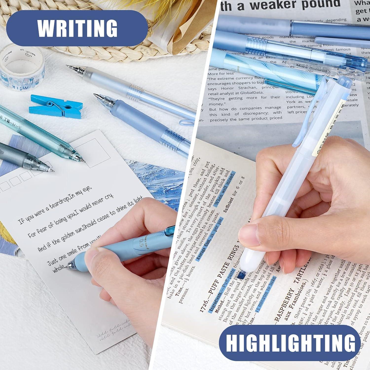 Set de 12 Bolígrafos de Gel Cuatro Caramelos 0.5mm Tinta Negra y Azul