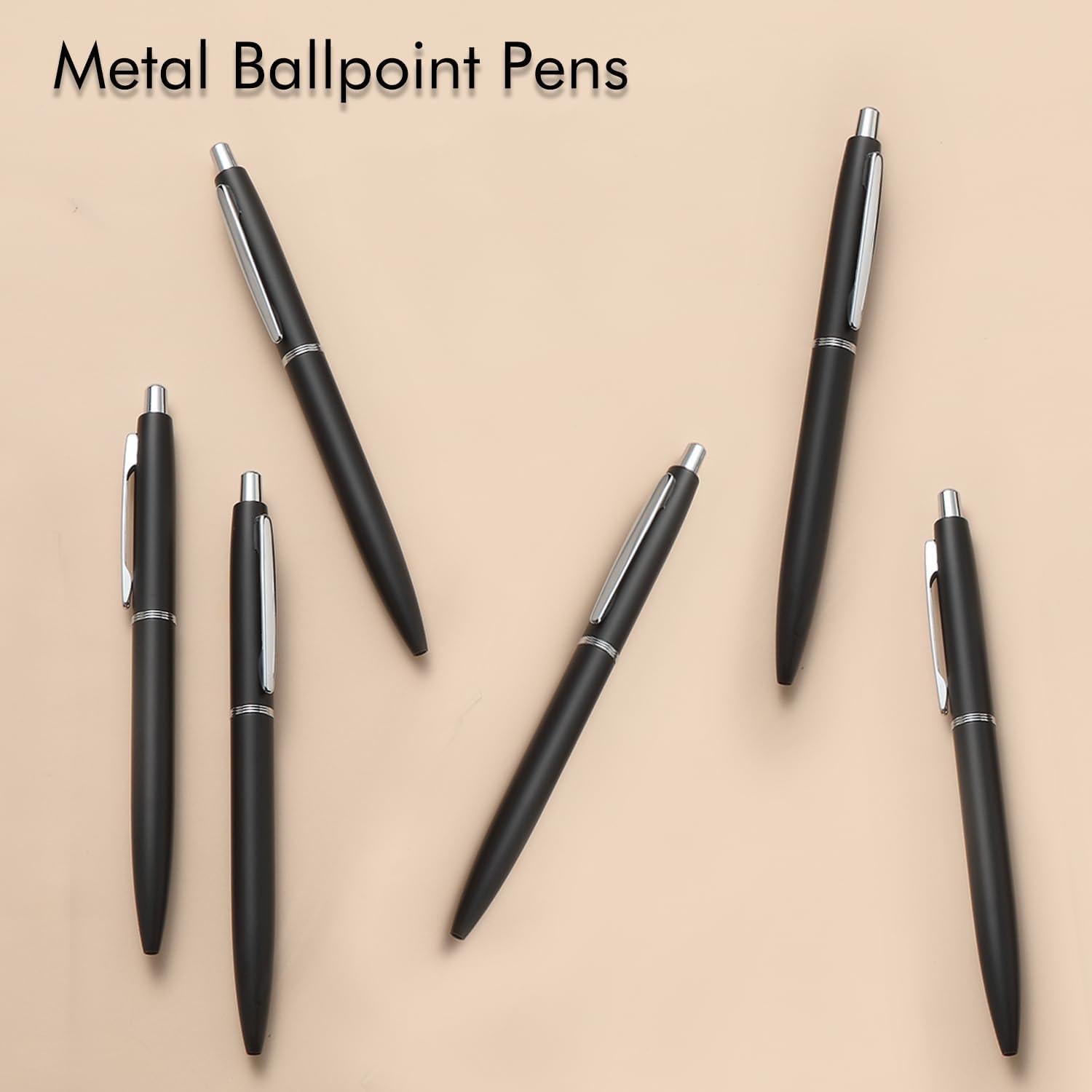 Bolígrafos Retráctiles de Metal ChaoQ 6 Pcs Tinta Negra 1.0mm