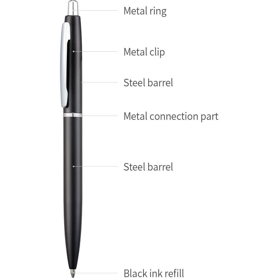 Bolígrafos Retráctiles de Metal ChaoQ 6 Pcs Tinta Negra 1.0mm