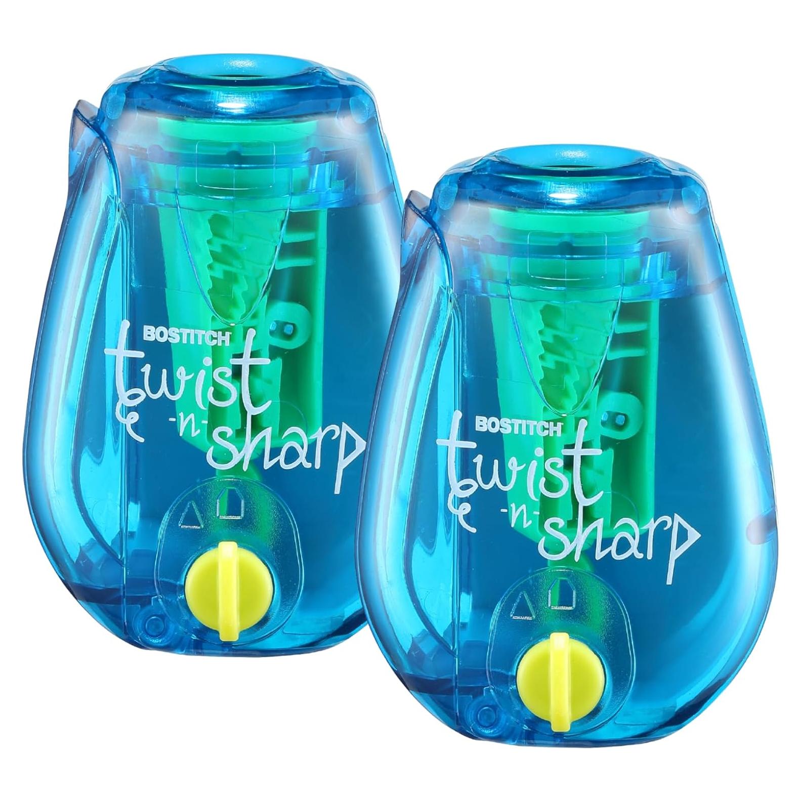 Sacapuntas Bostitch Twist-n-Sharp Azul 2 Paquete para Lápices