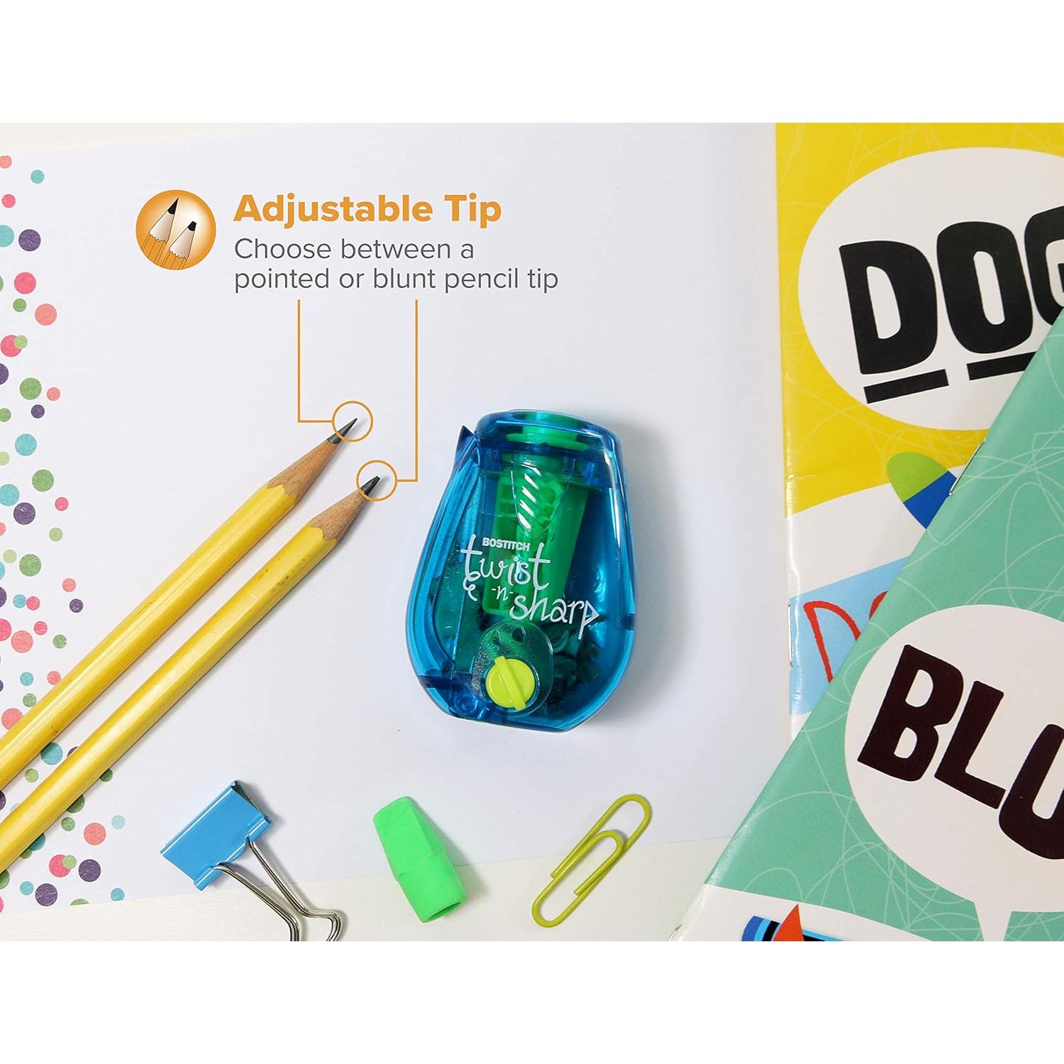 Sacapuntas Bostitch Twist-n-Sharp Azul 2 Paquete para Lápices