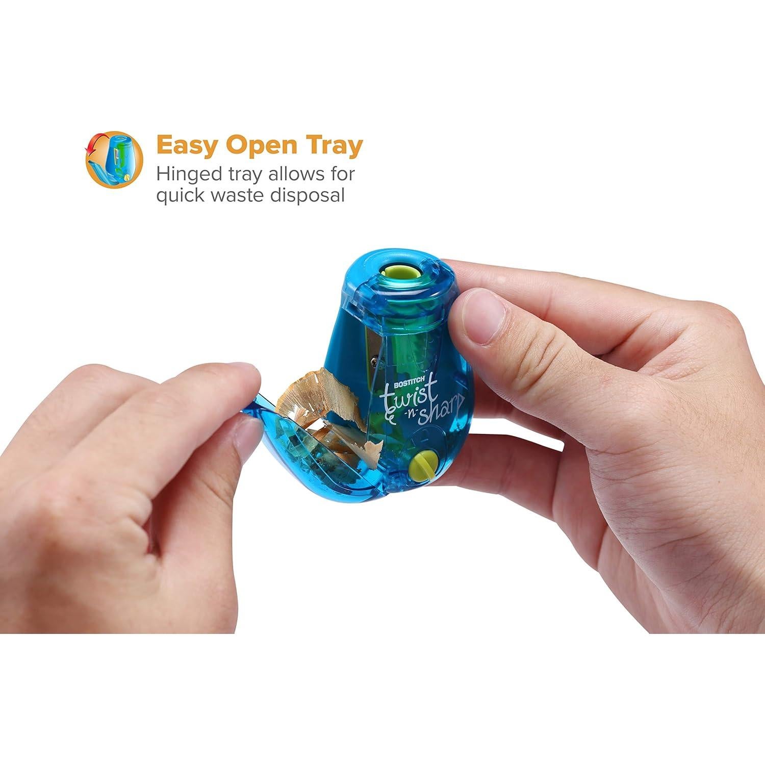 Sacapuntas Bostitch Twist-n-Sharp Azul 2 Paquete para Lápices