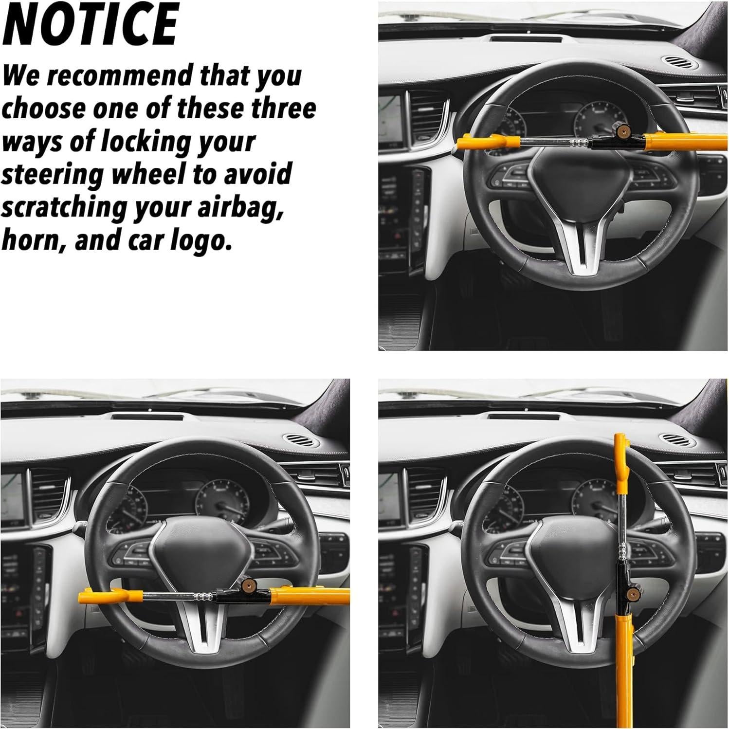 Cerradura de Volante CARTMAN IN-6008 Antirrobo Ajustable