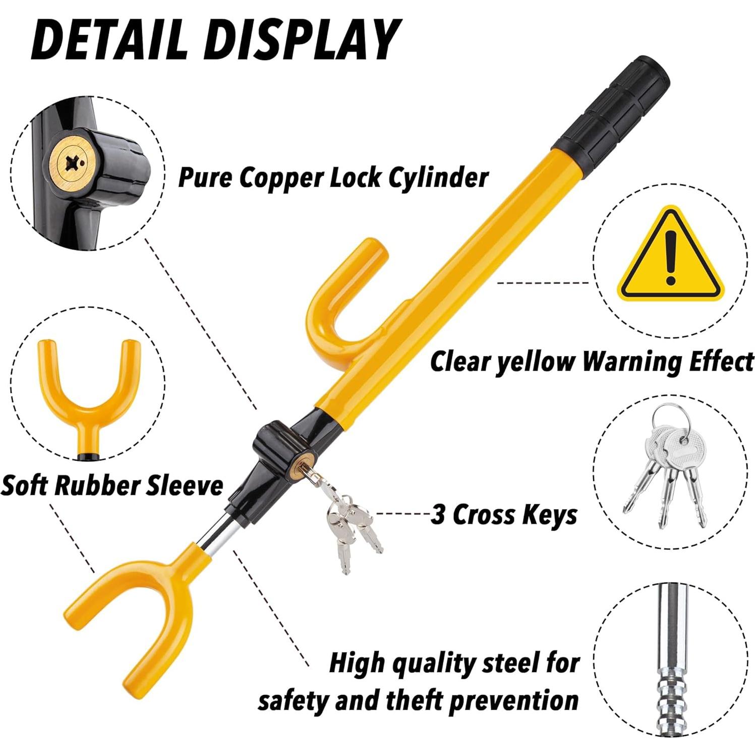 Cerradura de Volante CARTMAN IN-6008 Antirrobo Ajustable