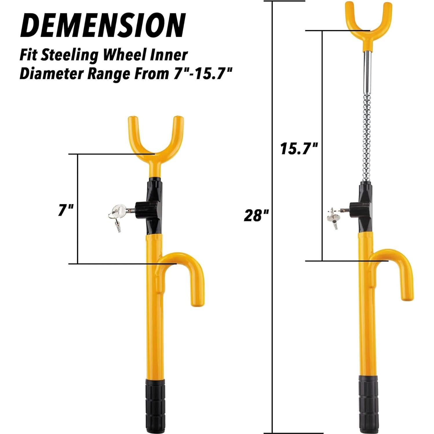 Cerradura de Volante CARTMAN IN-6008 Antirrobo Ajustable