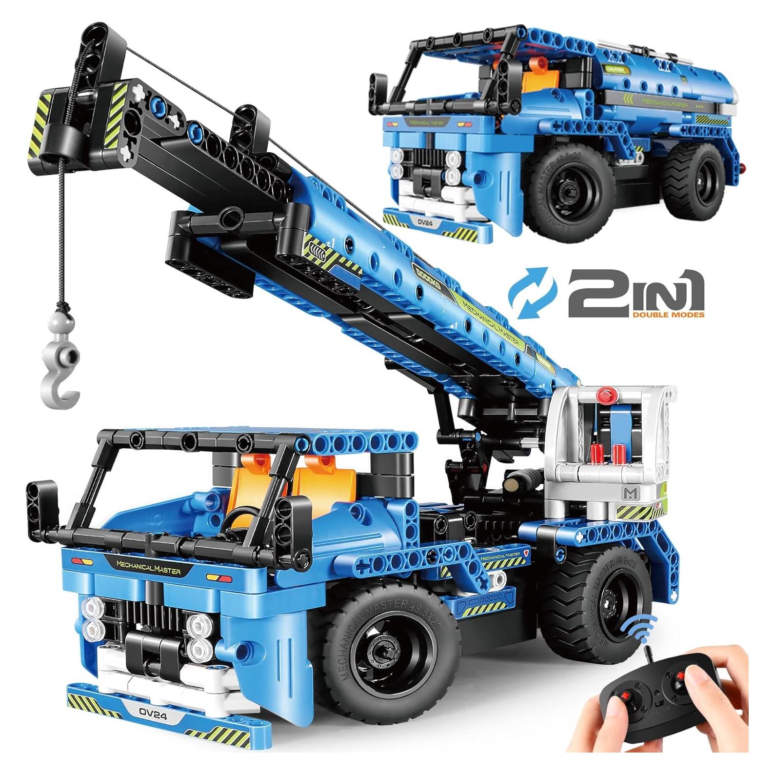 Juguete de Construcción DOLIVE Camión Grúa RC 2-en-1 401 Piezas