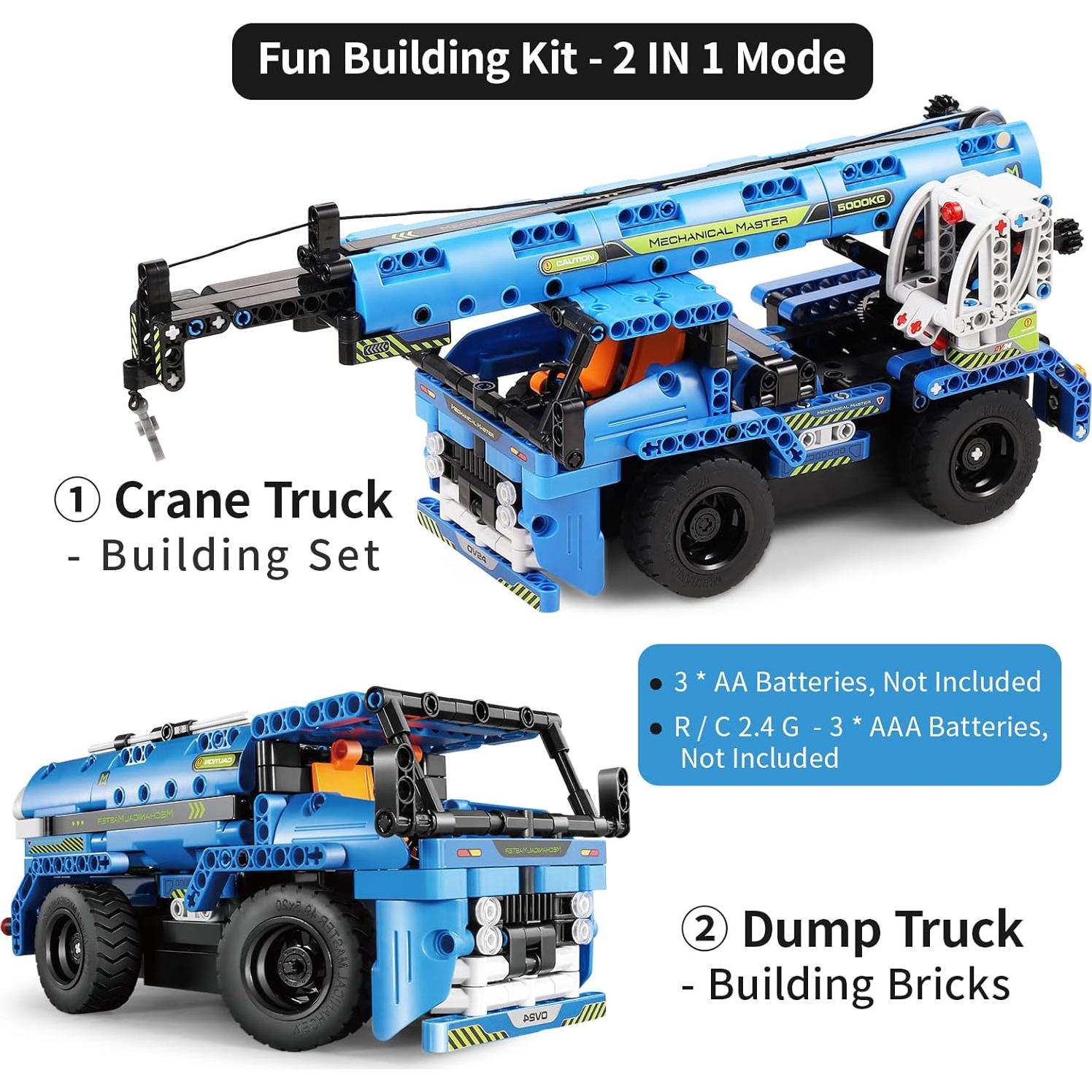 Juguete de Construcción DOLIVE Camión Grúa RC 2-en-1 401 Piezas