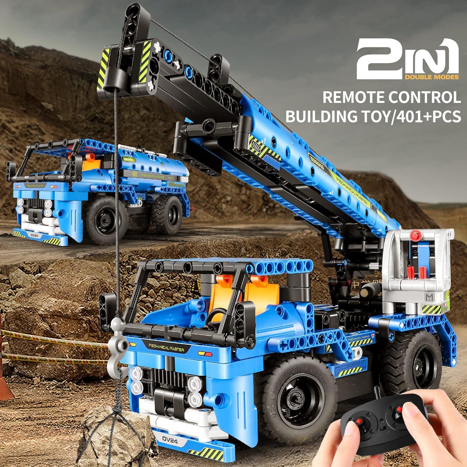 Juguete de Construcción DOLIVE Camión Grúa RC 2-en-1 401 Piezas
