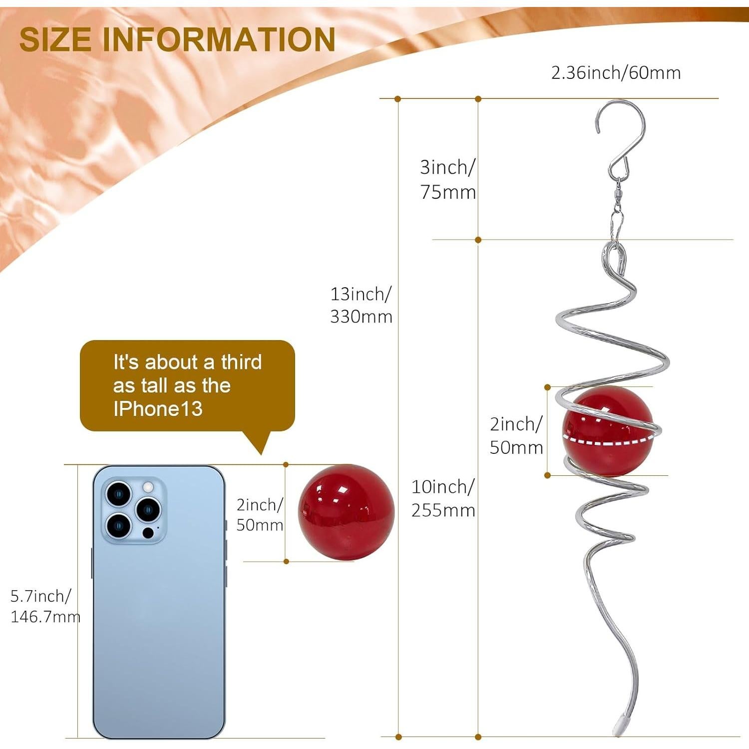 Esfera de Observación Eiryhope con Orb de Vidrio Rojo 33 cm
