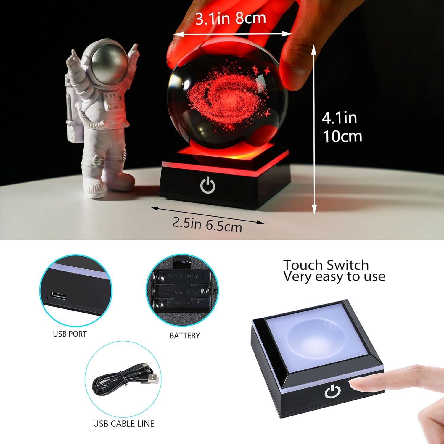 Bola de Cristal Galáctica YU FENG 8 cm con Luces Coloridas