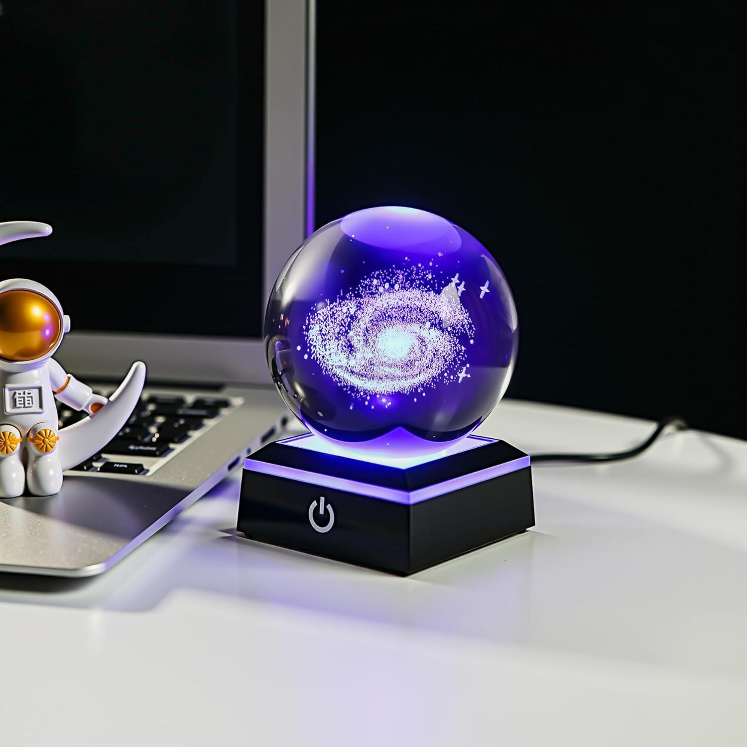 Bola de Cristal Galáctica YU FENG 8 cm con Luces Coloridas