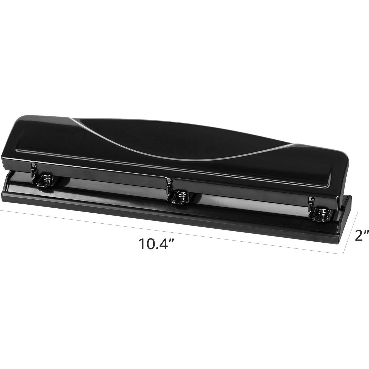 Perforadora de 3 agujeros Amazon Basics, capacidad 10 hojas, negra