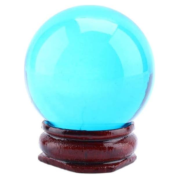 Esfera de Cristal K9 Azul Real Yosoo con Base 40mm