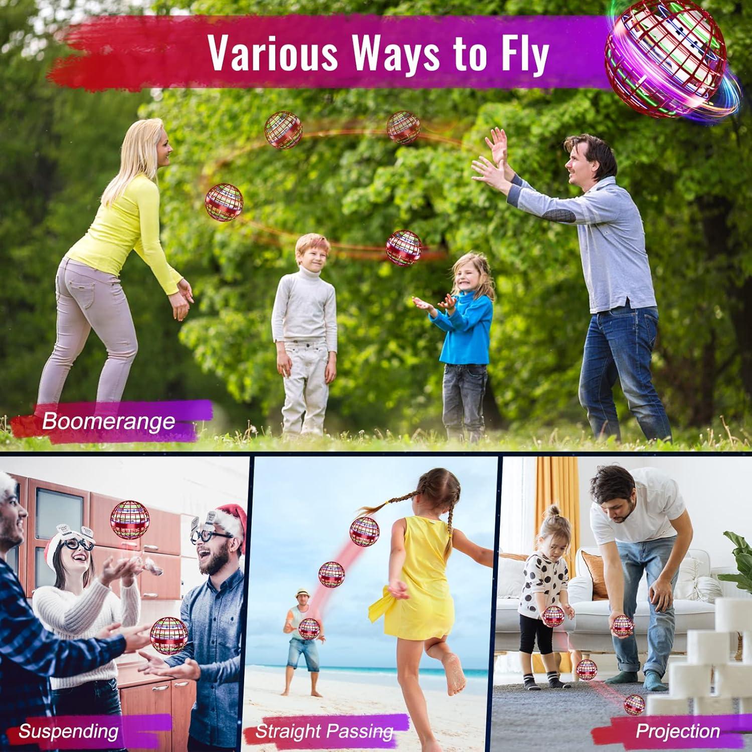 Bola Voladora Chefic AC04 Roja, Juguete Interactivo LED