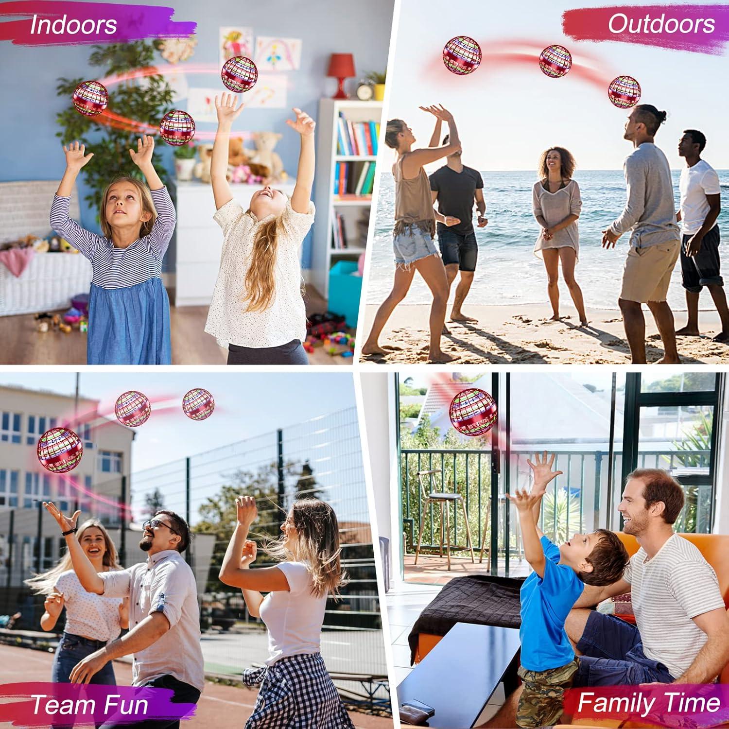 Bola Voladora Chefic AC04 Roja, Juguete Interactivo LED