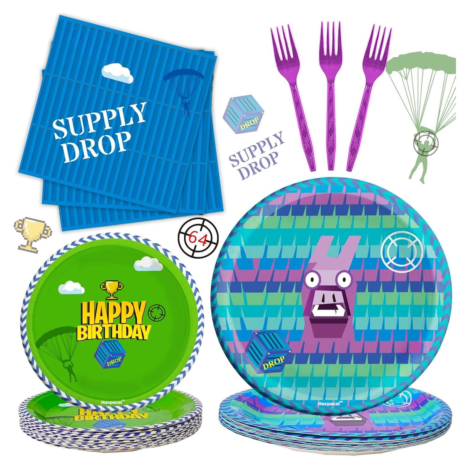 Set de Vajilla para Fiesta de Videojuegos Haxpacal 64 Piezas