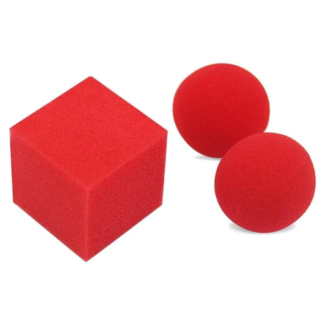 Trucos de Magia de Esponja Mágica LMCIEZR Set 1 Cuadrado 2 Bolas