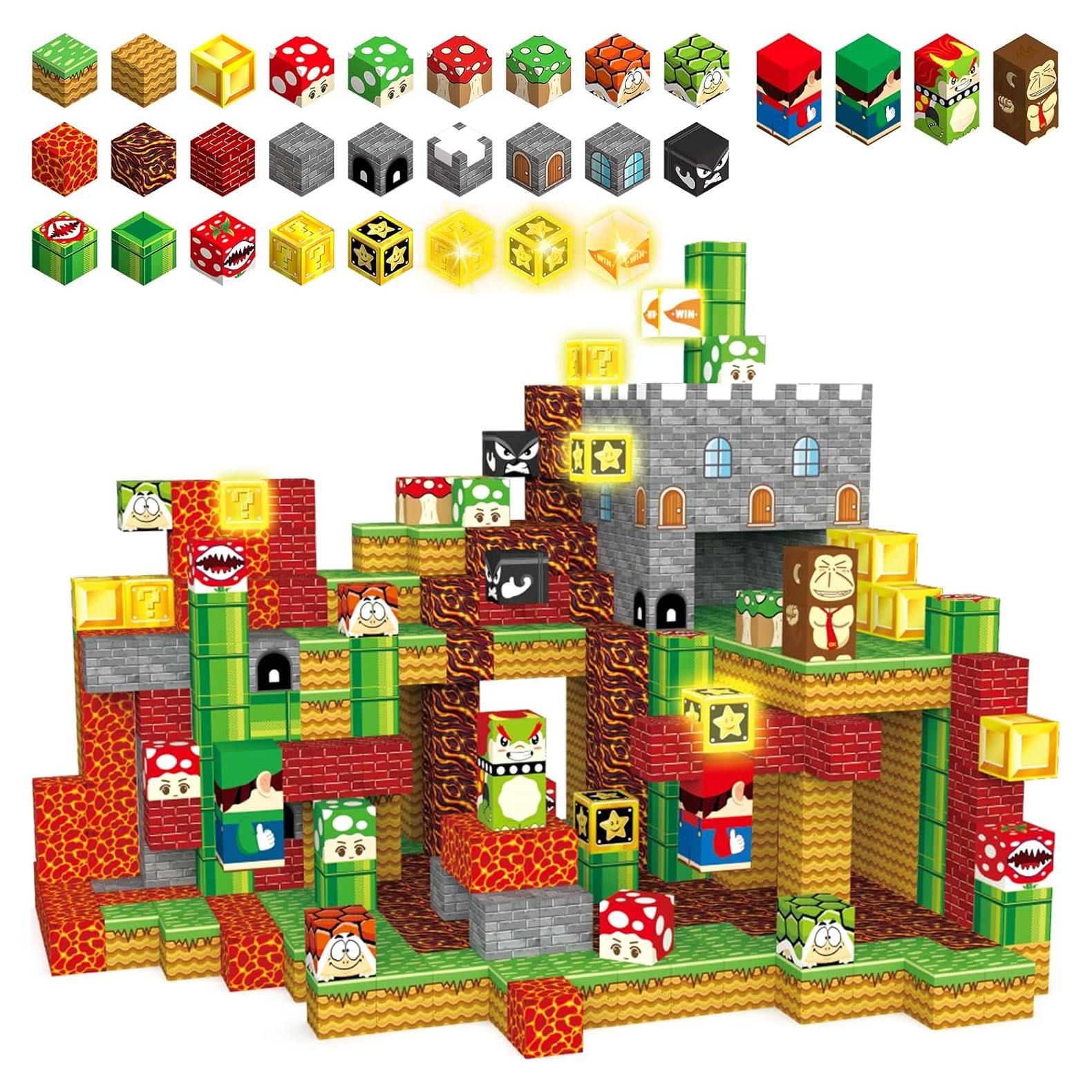 200 Bloques Magnéticos Iluminados MEDMHSMA 2.54 cm para Niños 3+