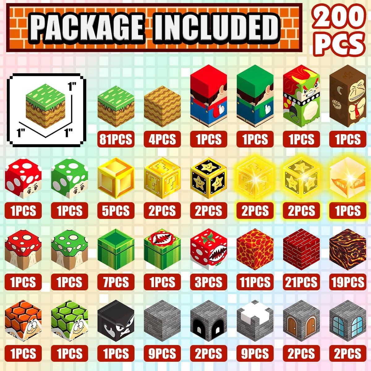 200 Bloques Magnéticos Iluminados MEDMHSMA 2.54 cm para Niños 3+