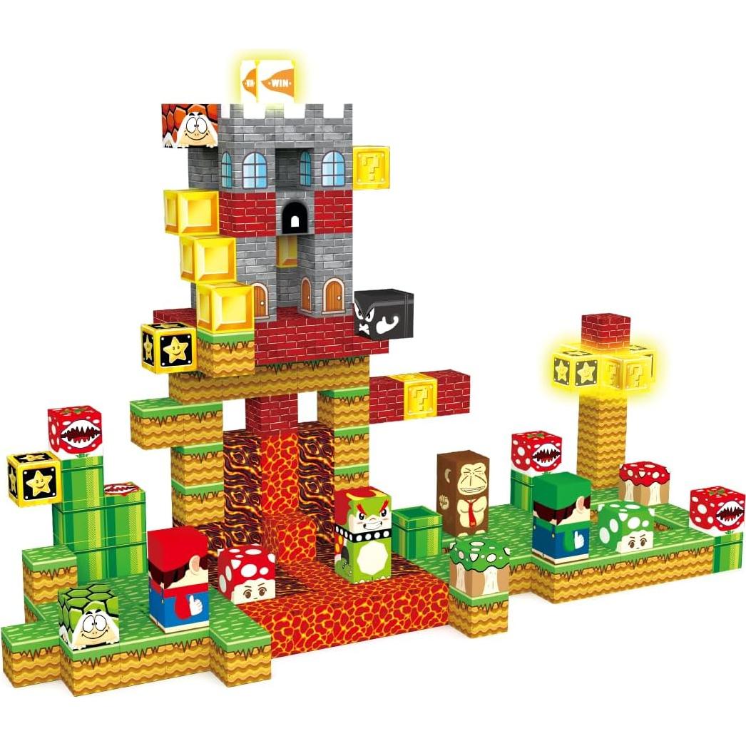 200 Bloques Magnéticos Iluminados MEDMHSMA 2.54 cm para Niños 3+