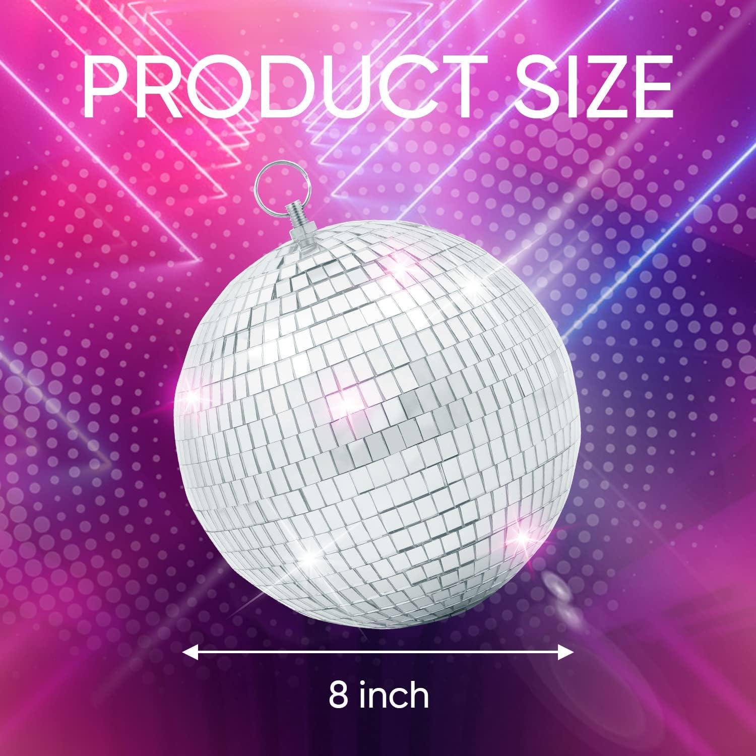 Bola de Disco Espejo Plateada 20 cm con Anillo Colgante