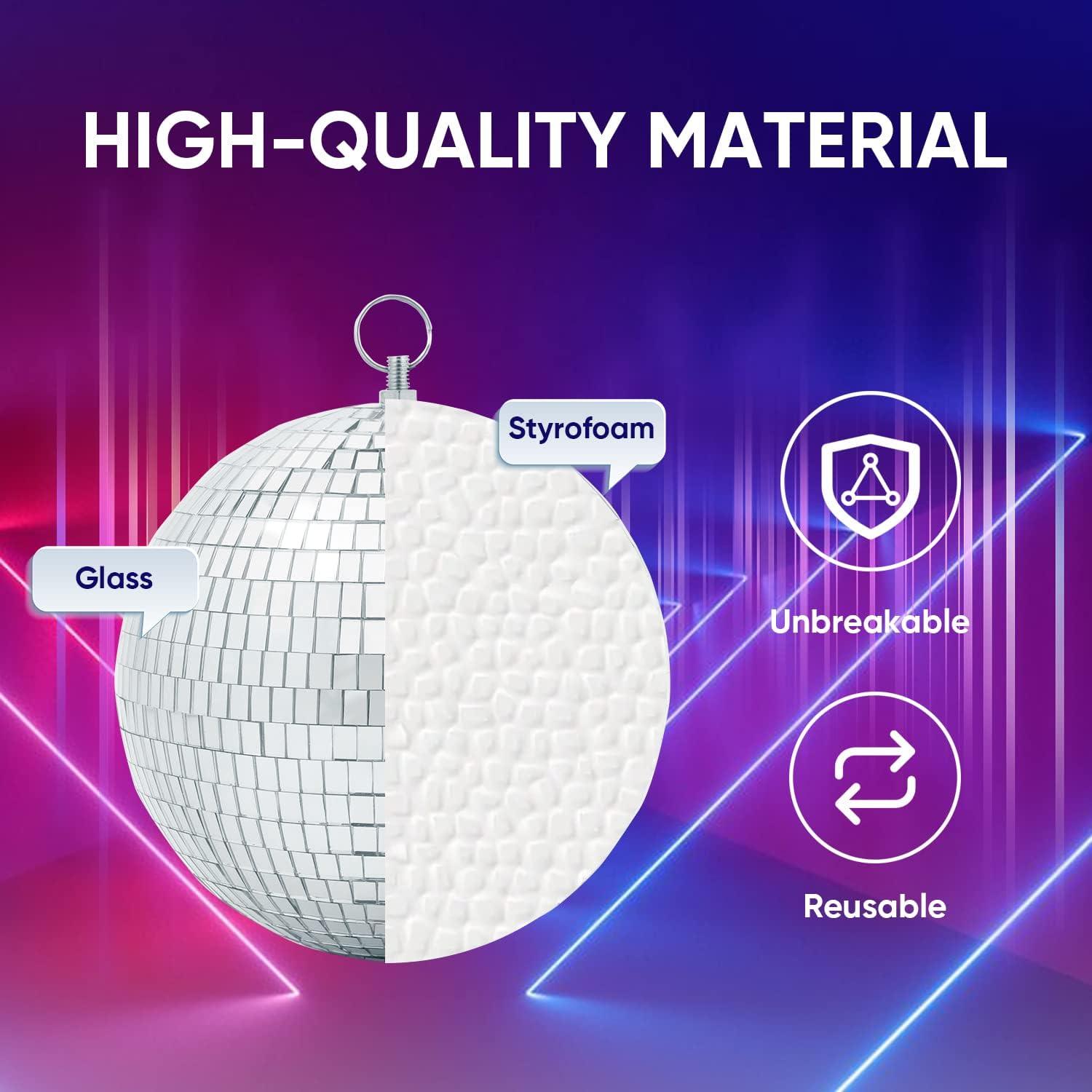 Bola de Disco Espejo Plateada 20 cm con Anillo Colgante