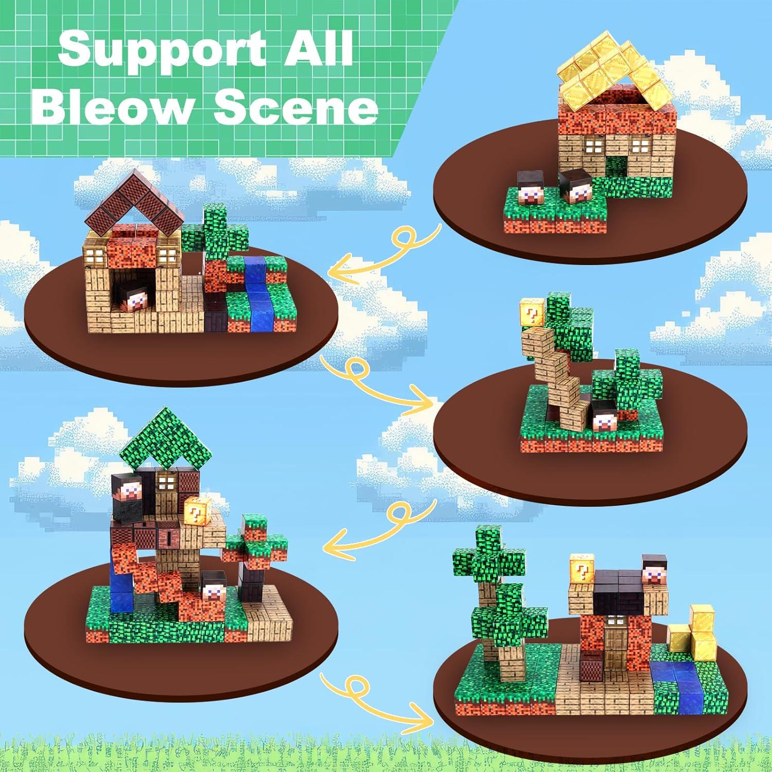 Bloques Magnéticos Jollynamy 128PCS Juguete Educativo STEM