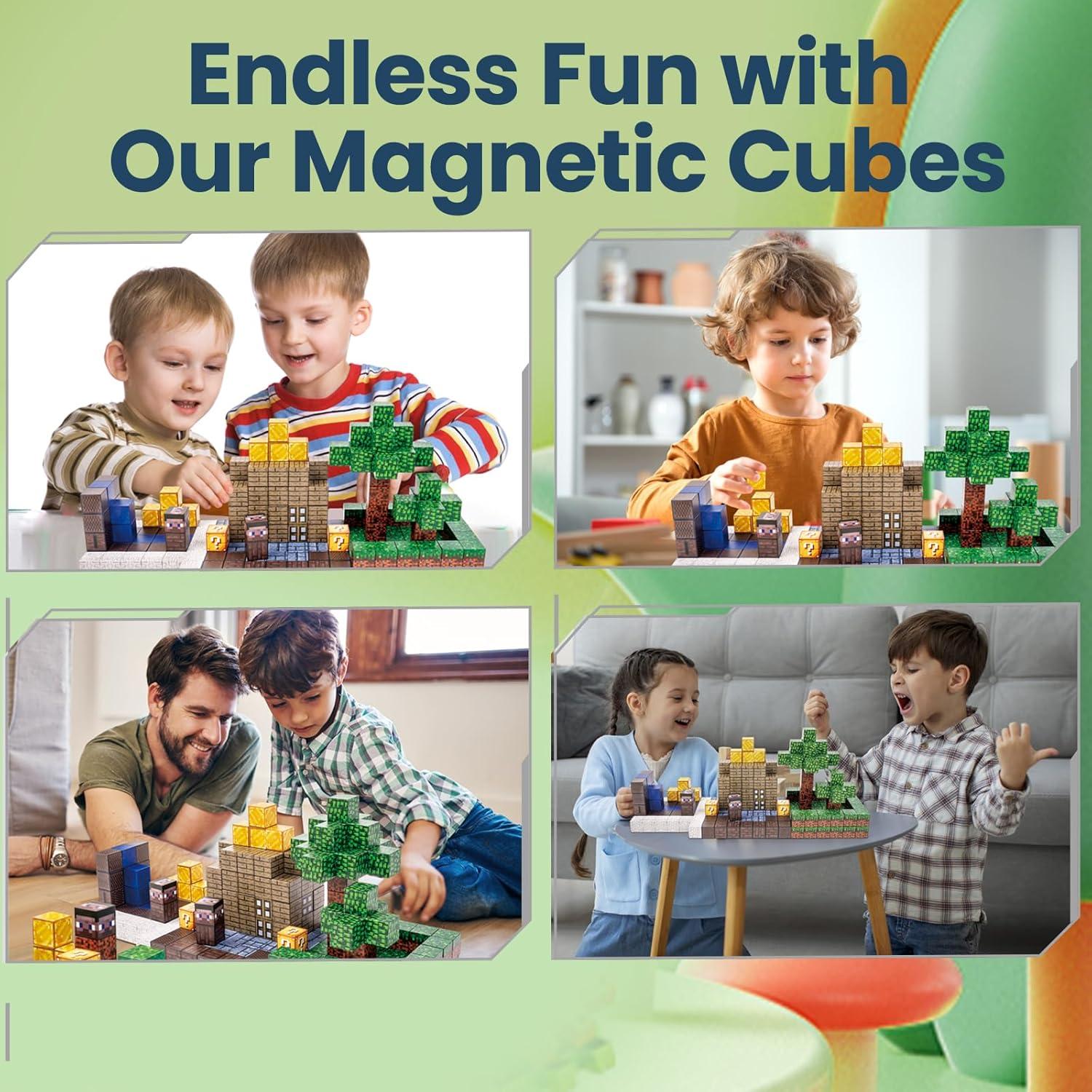 Bloques Magnéticos Jollynamy 128PCS Juguete Educativo STEM