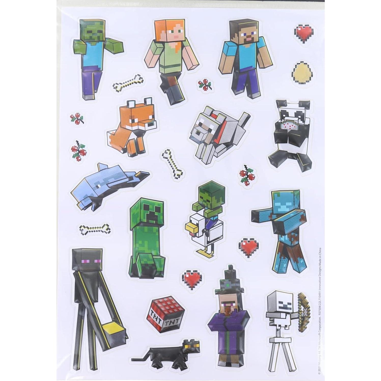 Calcomanías 3D Minecraft - Hoja con 26 Stickers