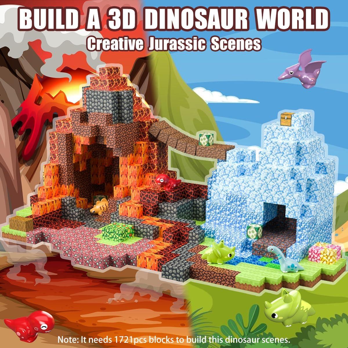 205 Piezas Bloques Magnéticos Dinosaurios 3D para Niños 3+