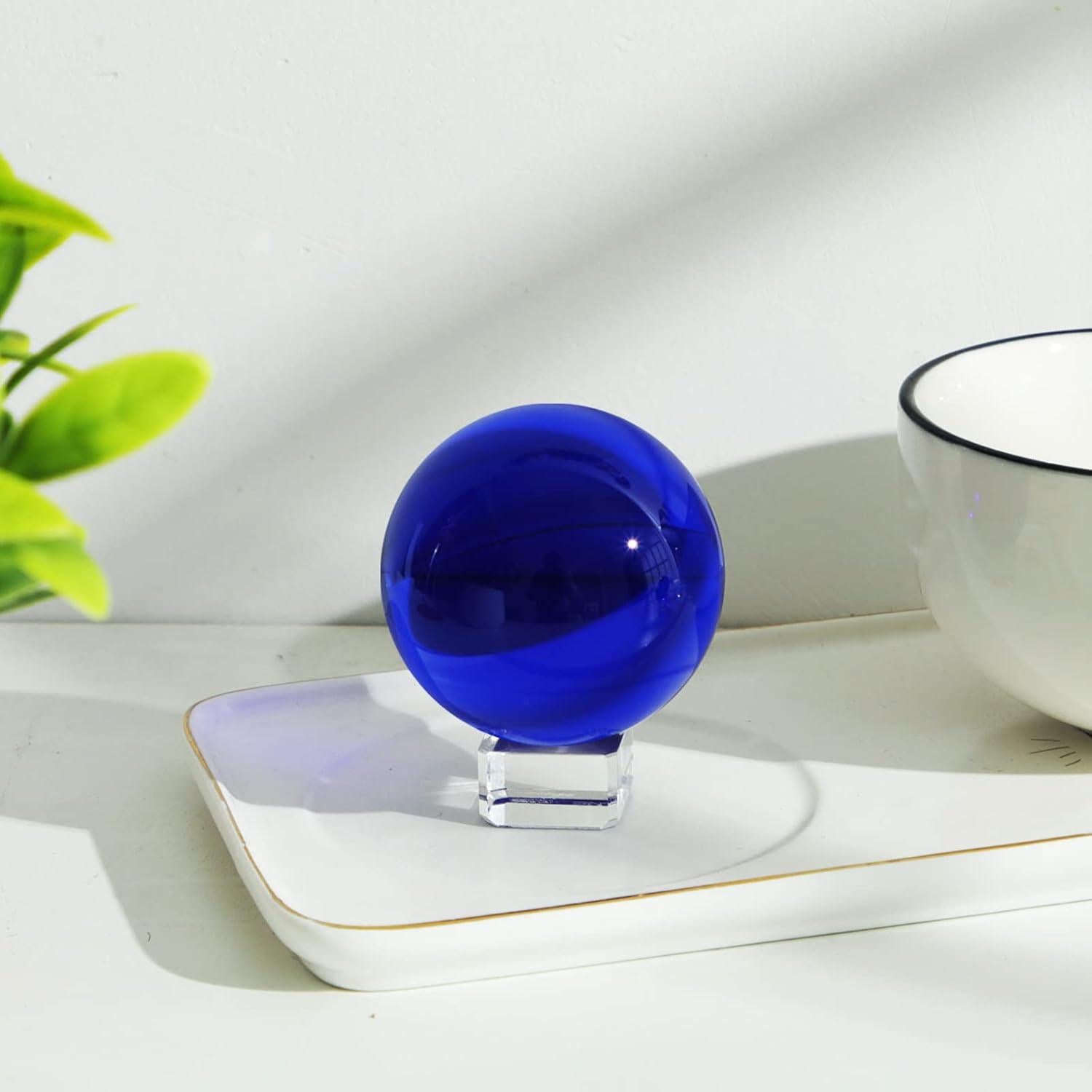 Bola de Cristal K9 60mm LONGWIN con Soporte Azul