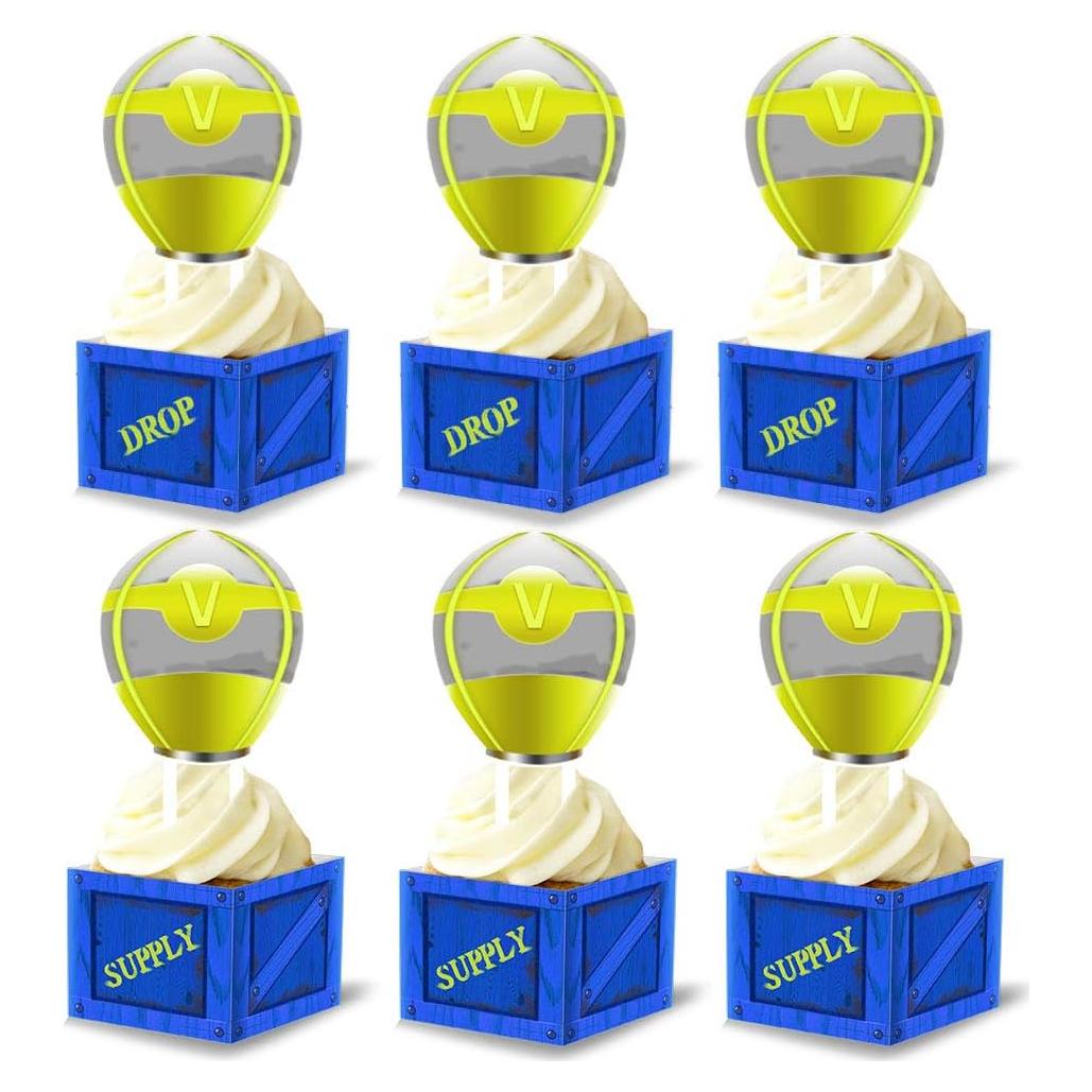 Toppers y Fundas para Cupcakes de Videojuegos - 20 Piezas