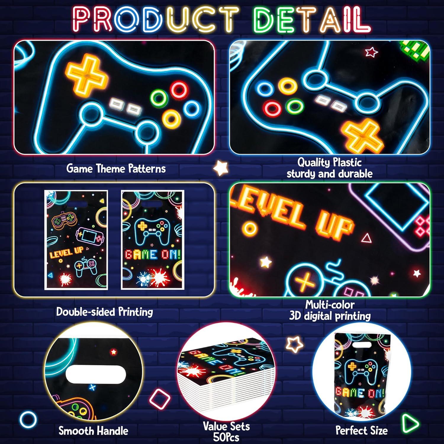 Bolsas de Regalo de Videojuegos ArianQicult - 50 Pcs 26x18 cm