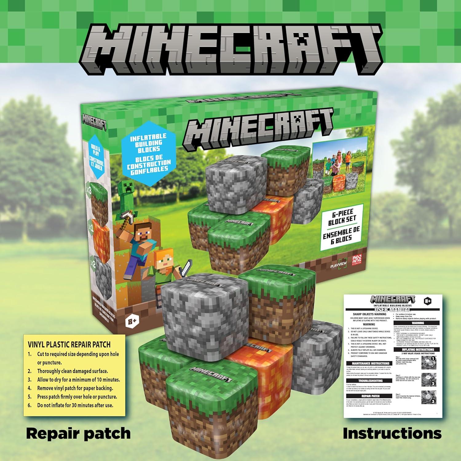Bloques Inflables Gigantes Minecraft 6 Piezas 55.88 cm Vinilo